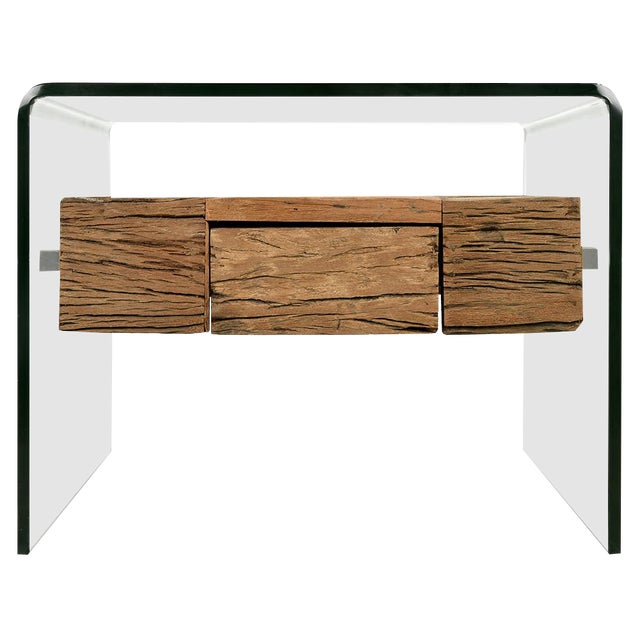 Side or Coffee Table in Acrylic Glass and Wood For Sale