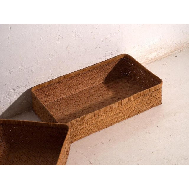 Antique Japanese Box in Woven Bamboo, Japan, 1950 For Sale - Image 5 of 11