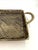 Large Indian Textured Antique Gold Forged in Herringbone Serving Tray With Handles For Sale - Image 9 of 11