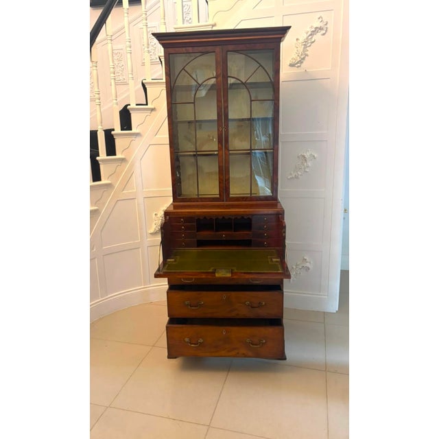 Antique Georgian Astragal Glazed Mahogany Bookcase with Secretaire from Gillows, 1780s For Sale - Image 6 of 18