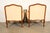 Baker Furniture French Provincial Louis XV Carved Fruitwood Bergère Chairs, Pair For Sale - Image 12 of 14