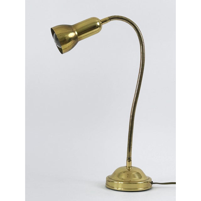 Mid-Century Modern Gooseneck Brass Table Lamp, Germany, 1970s For Sale - Image 13 of 18