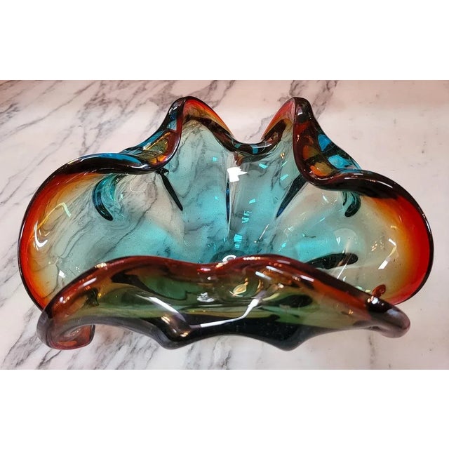 Mid Century Murano Art Glass Shell Bowl For Sale - Image 11 of 13