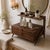 Handmade solid black walnut vanity organizer (ALCOVE) by Live One's, Wake Forest, North Carolina. Two equal-height drawers...