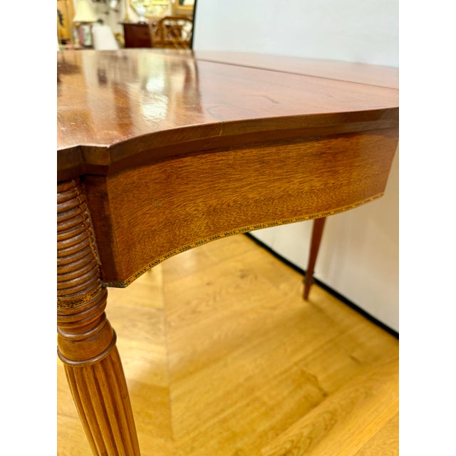 Brown Antique Mahogany Folding Game Card Table Console For Sale - Image 8 of 10
