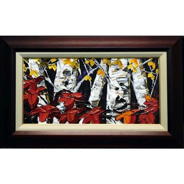 2010s Maya Eventov Expressionist Forest Landscape Acrylic Painting, Framed For Sale - Image 5 of 5