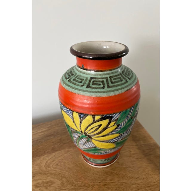 Early 20th Century Early 20th Century Awaji Pottery Art Deco Vase For Sale - Image 5 of 9