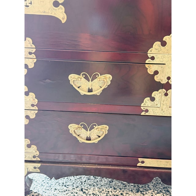 Mid 20th Century Antique Korean Bandaji Cabinet With Butterfly Drawer Pulls For Sale - Image 5 of 10