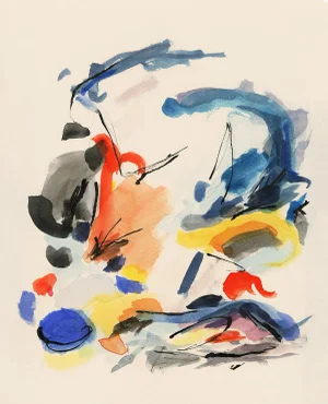 Abstract Painting With Primary Colors – Unframed 30" X 37"