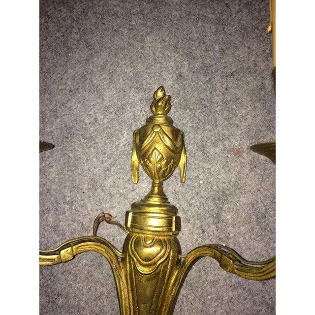 Brass Henry II Torchère Sconces - a Pair For Sale - Image 4 of 6