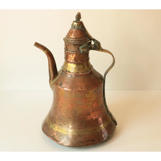 Metal Antique Turkish Copper & Brass Kettle For Sale - Image 7 of 7