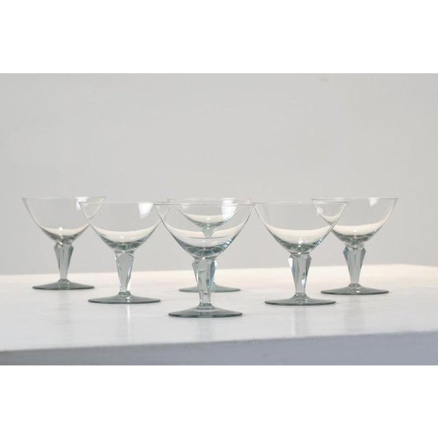 Sherry Glasses by Wilhelm Wagenfeld for VLG Weisswasser, Germany, 1937, Set of 6 For Sale - Image 6 of 8