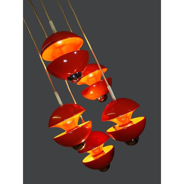 Space Age Tulip Pendant in Orange & White by Klaus Hempel for Kaiser, Germany, 1972 For Sale - Image 12 of 17