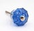 Pair of Vintage 1.125 In. Blue Glass Cabinet Knobs For Sale - Image 4 of 6