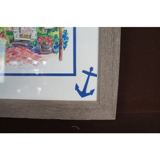 Vintage Pat Anderson Anglers Wharf Nautical Nantucket Harbor Lithograph Print For Sale - Image 11 of 13