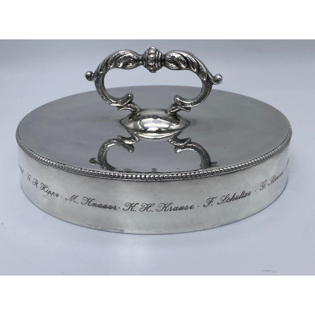 Metal Valenti of Spain Engraved Silver-Plated Ice Bucket For Sale - Image 7 of 13
