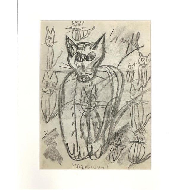 An expressive and characterful 1966 drawing by dutch artist f. Brehm, depicting a cat named after holland's famous...