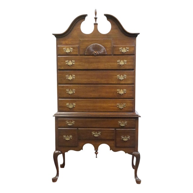 Pennsylvania House Solid Cherry Traditional Style 42" Pediment Highboy Chest For Sale