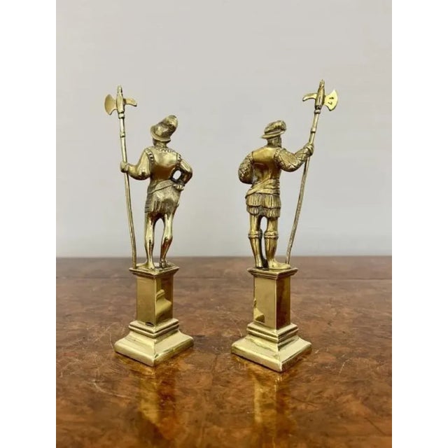 Antique Victorian Quality Brass Figures of Cavaliers, 1860, Set of 2 For Sale - Image 4 of 7