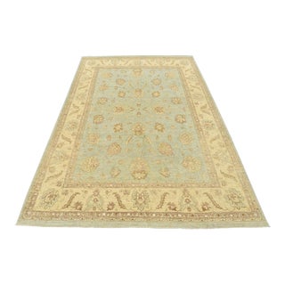 Ziegler Rug 8'10'' X 11'10'' Blue Wool Hand-Knotted Oriental Carpet For Sale