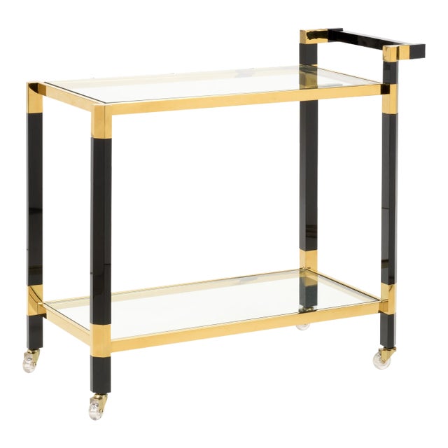 Boulevardier Bar Cart in Black/Gold For Sale