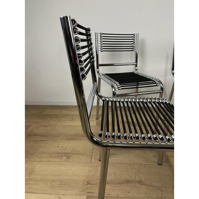 Metal Vintage Sandows 101 Steel Chairs by René Herbst for Pallucco, 1980s, Set of 4 For Sale - Image 7 of 9