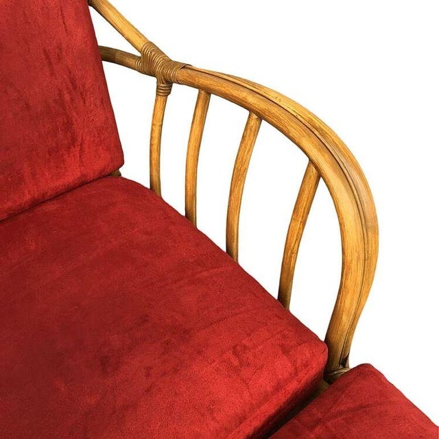 Tan 1980s Rare Paul Frankl Styled Faux Rattan Outdoor/Patio Chaise Lounge Chair, Pair For Sale - Image 8 of 8