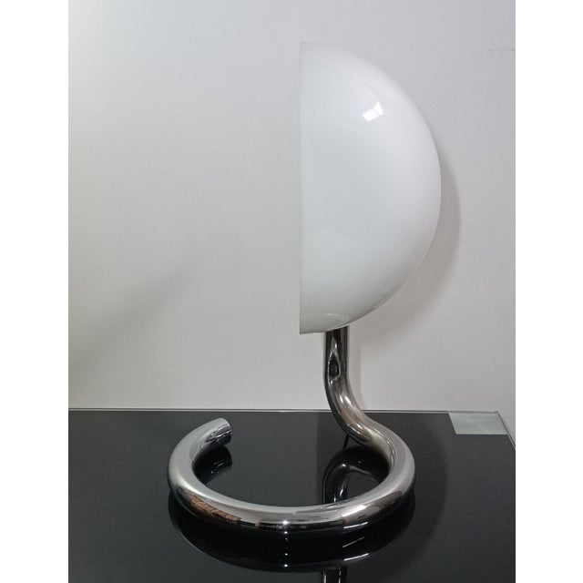 Silver Vintage Table Lamp from Metalarte, 1970s For Sale - Image 8 of 16