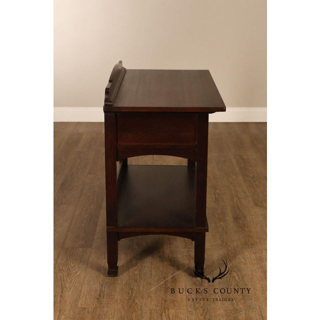 Wood Antique Mission Oak Server Sideboard For Sale - Image 7 of 18