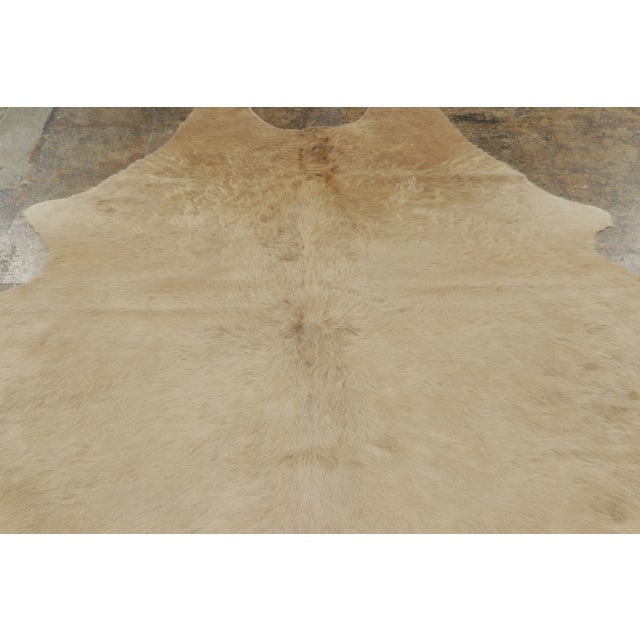 Contemporary Rug & Kilim’s Contemporary Cowhide Rug in Warm Beige & Brown Accents For Sale - Image 3 of 9