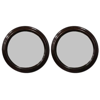 Mahogany Circular Mirrors, 1880s, Set of 2 For Sale