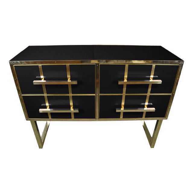 Chest of Drawers with Black Murano Glass from Justfurnituress SRL For Sale