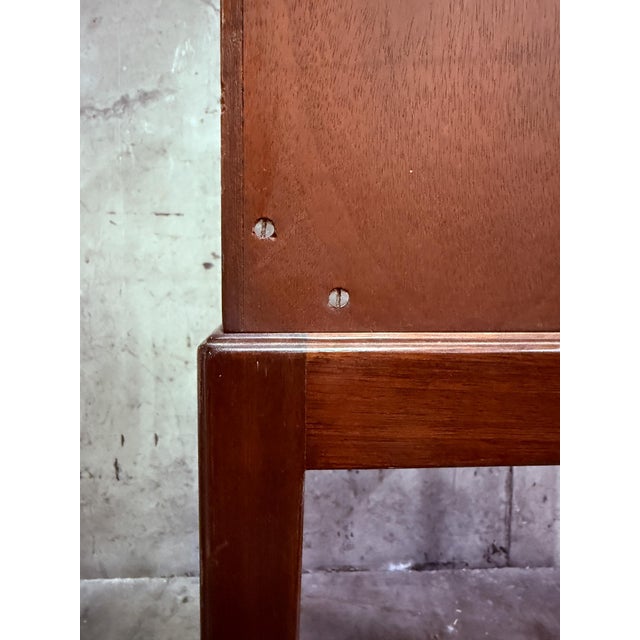 Wood Attributed to Frits Henningsen Danish Teak Drop-Front Bar Cabinet – 1940s Mid-Century Secretary (38” Tall) For Sale - Image 7 of 17