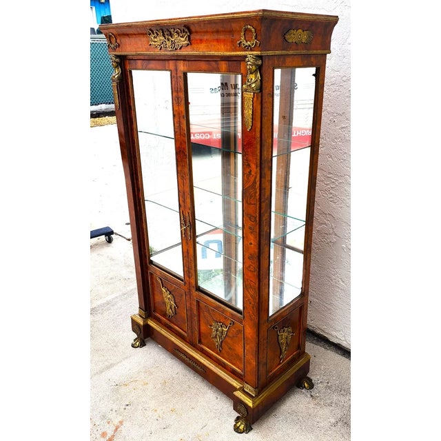 Wood Louis XV Display Case Vitrine For Sale - Image 7 of 12