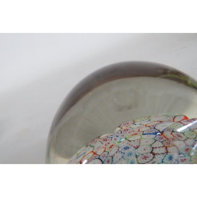 Art Glass Round Egg Paper Weight Italian Murano Style Millefiori Flowers 5132b For Sale In Miami - Image 6 of 10
