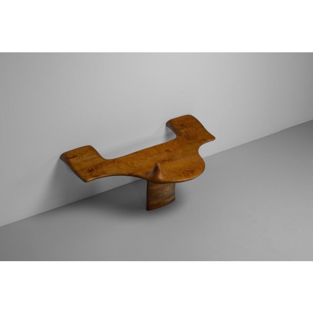 Wood Sculptural Wall Mounted Table in Ash Wood, Netherlands, 1970s For Sale - Image 7 of 16