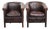English Style Cowhide Club Armchairs, Set of 2 For Sale