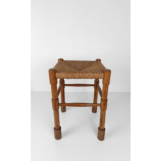 Vico Magistretti Italian Rustic Stool in Ash and Wicker by Vico Magistretti For Sale - Image 4 of 17