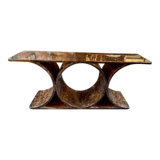 Karl Springer Design Parchment Console Table For Sale