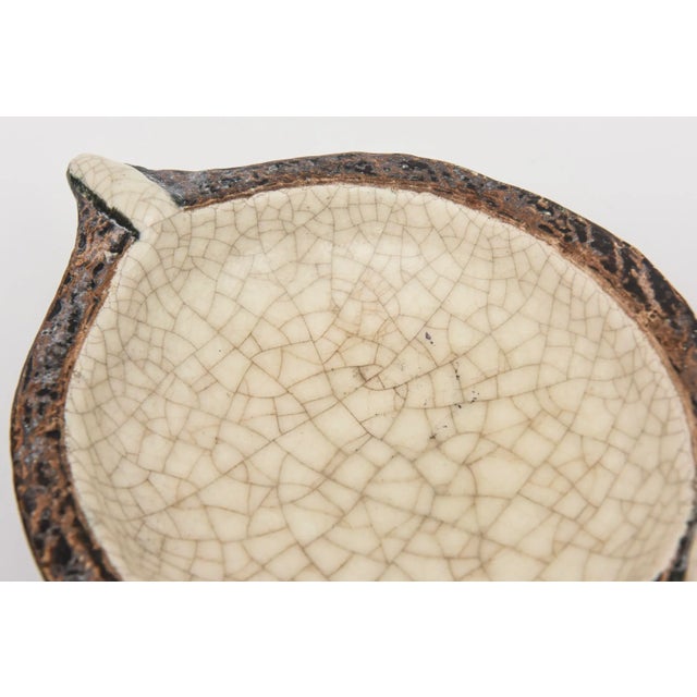 Italian Vintage Gambone Style Crackled Glaze Ceramic Bowl For Sale - Image 9 of 11