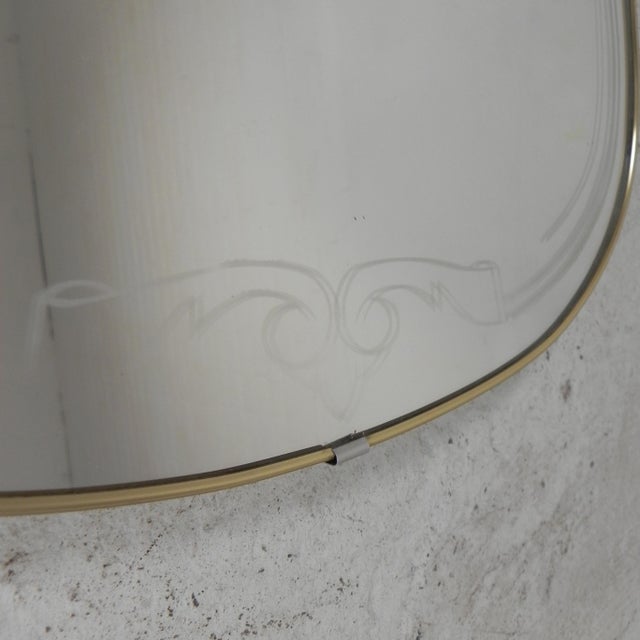Vintage Mirror with Gold Rim, 1960s For Sale - Image 3 of 14