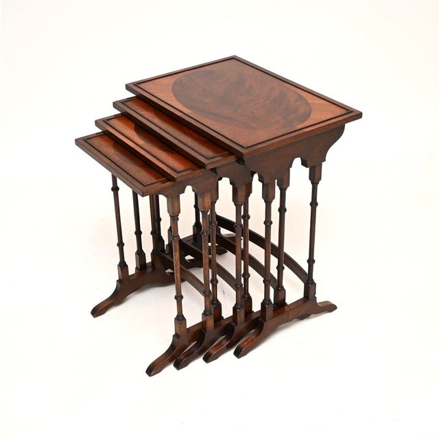 Vintage Georgian Style Nesting Tables, 1930, Set of 4 For Sale - Image 4 of 11