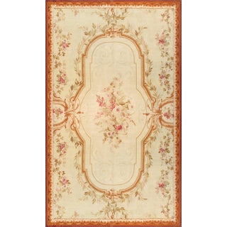 Antique Abusson Beige/Brown Rug, 11' 4" X 19' 0" For Sale