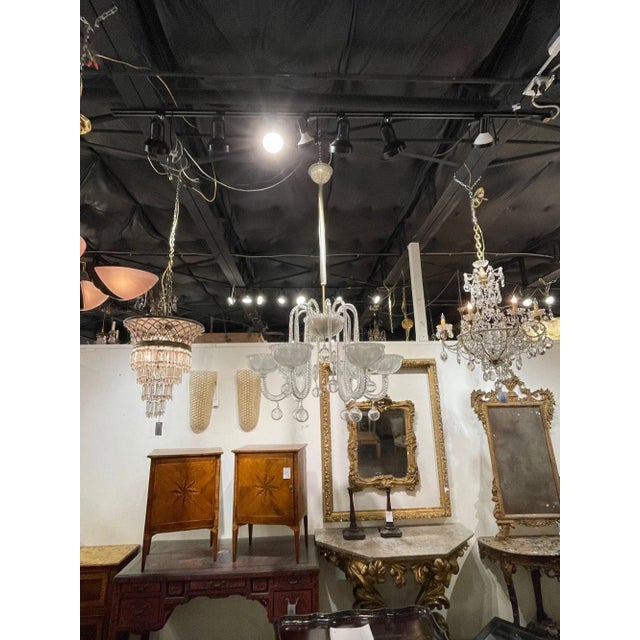 Modern Murano Glass Style 6 Arm Chandelier For Sale - Image 9 of 9