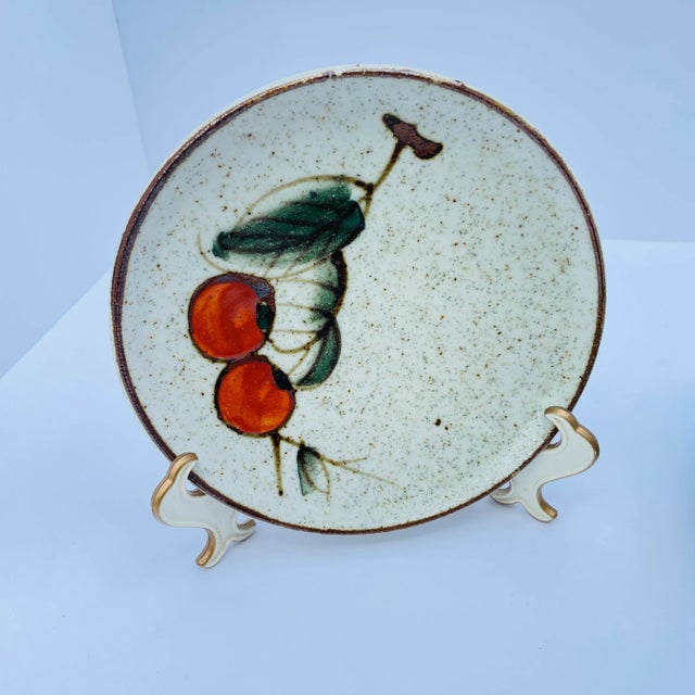 Otagiri Company 1970s Otagiri Persimmons Salt Glaze Plates- Set of 6 For Sale - Image 4 of 7