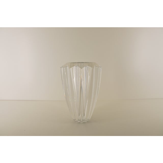 Glass Vintage Orrefors “Zodiac” Faceted Lead Crystal Vase For Sale - Image 7 of 13