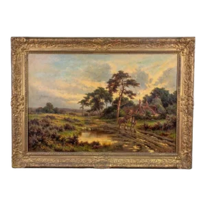 Late 19th Century Oil on Canvas by Henry H. Parker (English 1858- 1930) "Homewards"