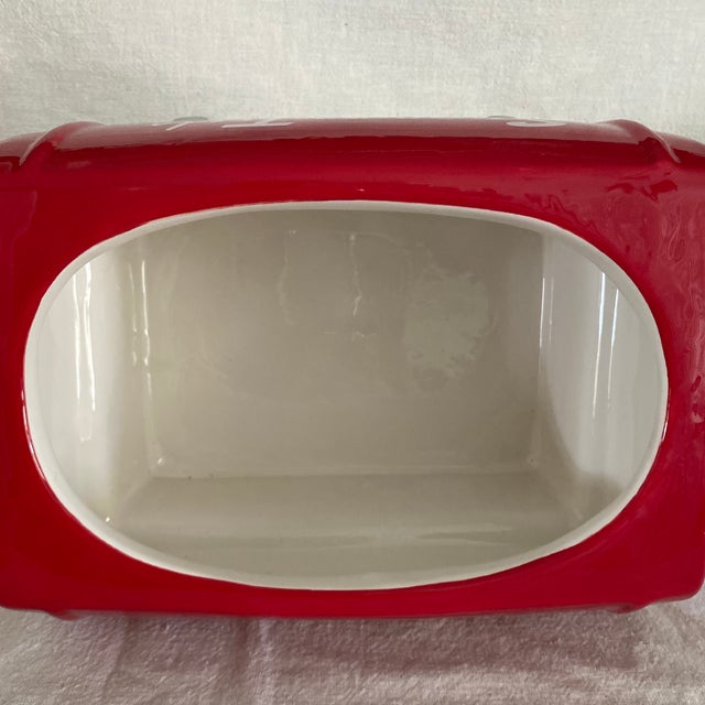 2010s Red and White Snap-on Tools Ceramic Cookie Jar For Sale - Image 5 of 10