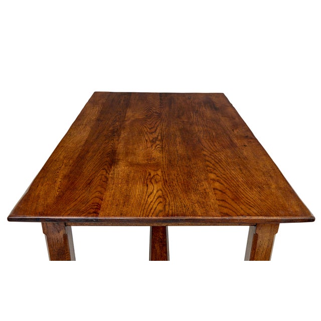 late 20th century solid oak refectory table circa 1990. good quality english made oak refectory table made from seasoned...