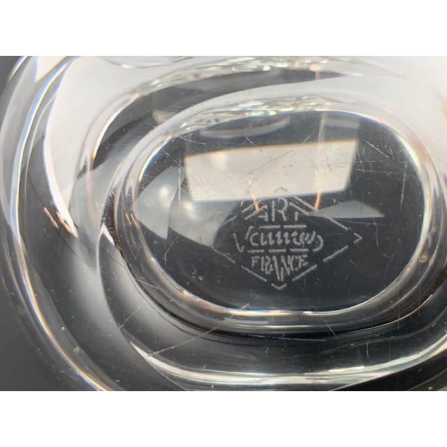 Glass French Clear Crystal Art Glass Apple Dish by Vannes Le Chatel For Sale - Image 7 of 9